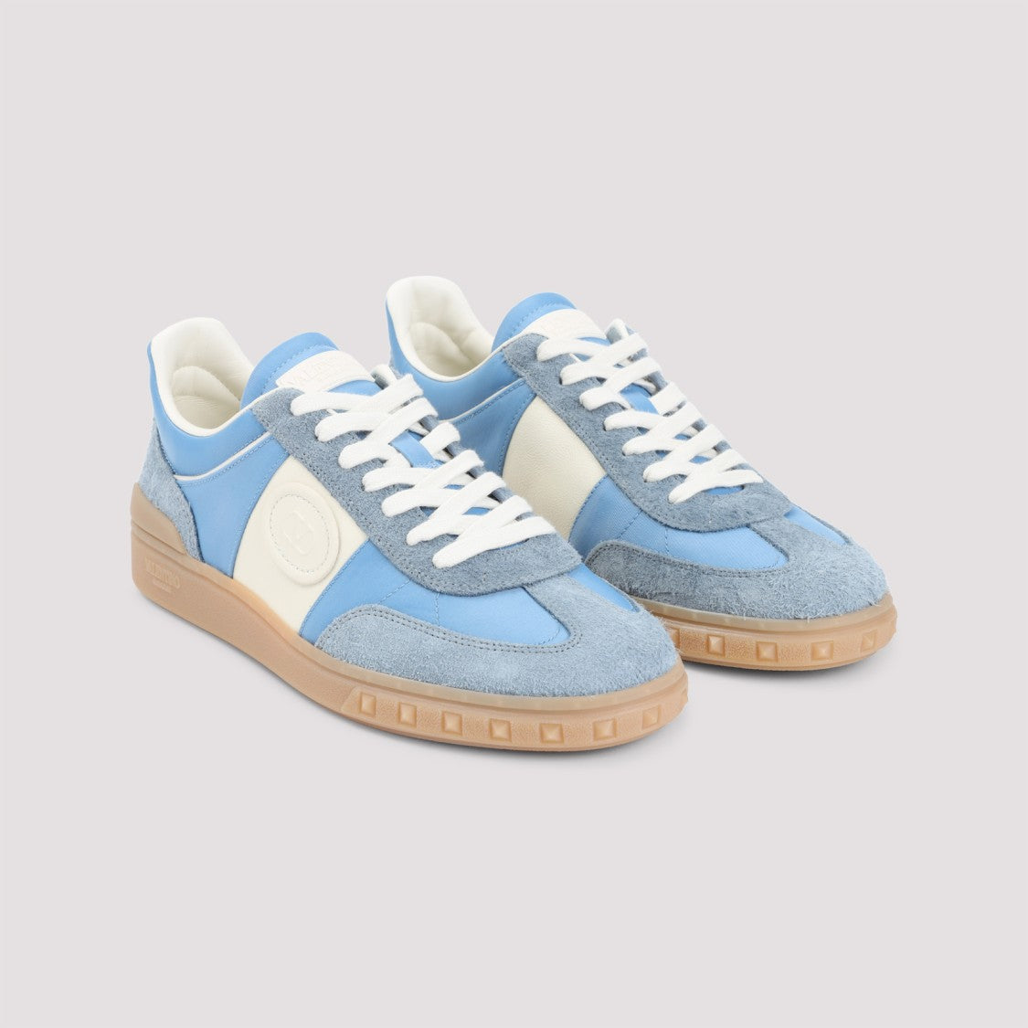 Valentino Garavani Leather Low-Top Sneakers With Suede Accents
