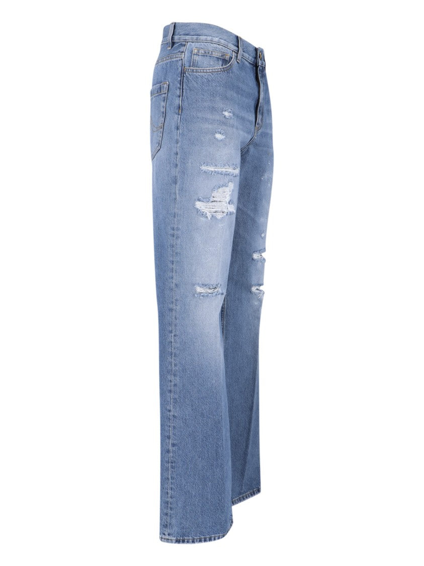 Seafarer Straight-Leg Medium Blue Jeans With Fading And Whiskering