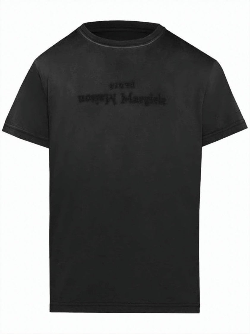 Maison Margiela Boxy-Fit Black Cotton T-Shirt With Tonal Logo