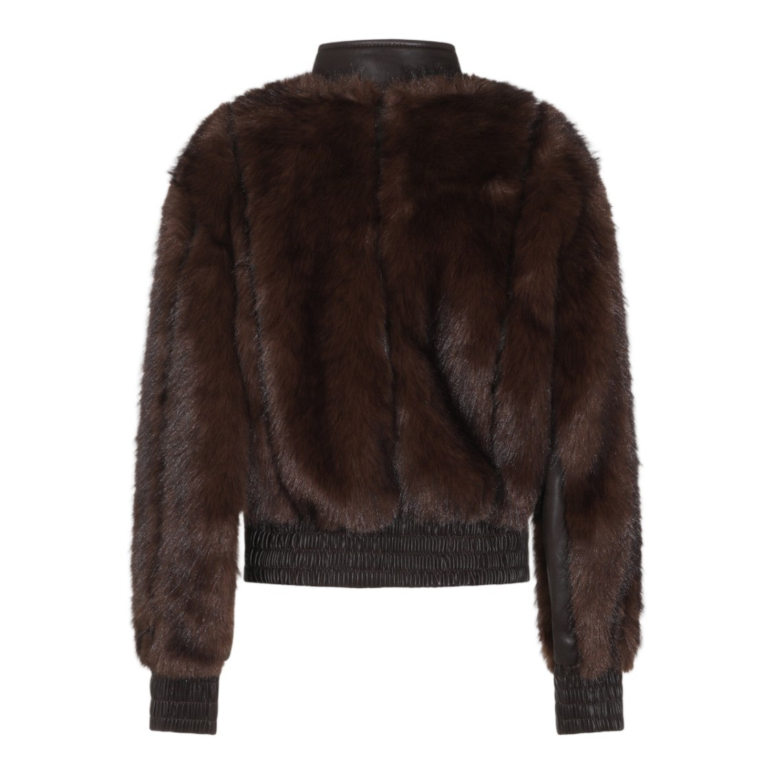 Zimmermann Short Dark Brown Fur Coat With Gold-Toned Hardware