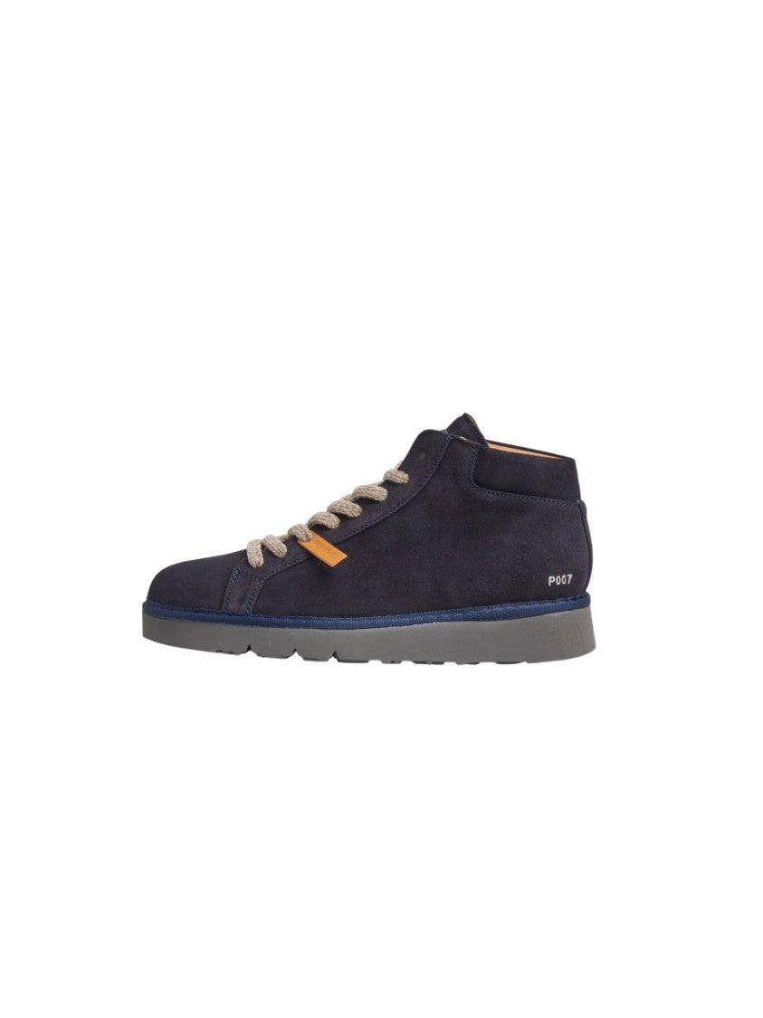 Panchic Men's Blue Suede Rubber Sole Ankle Boots