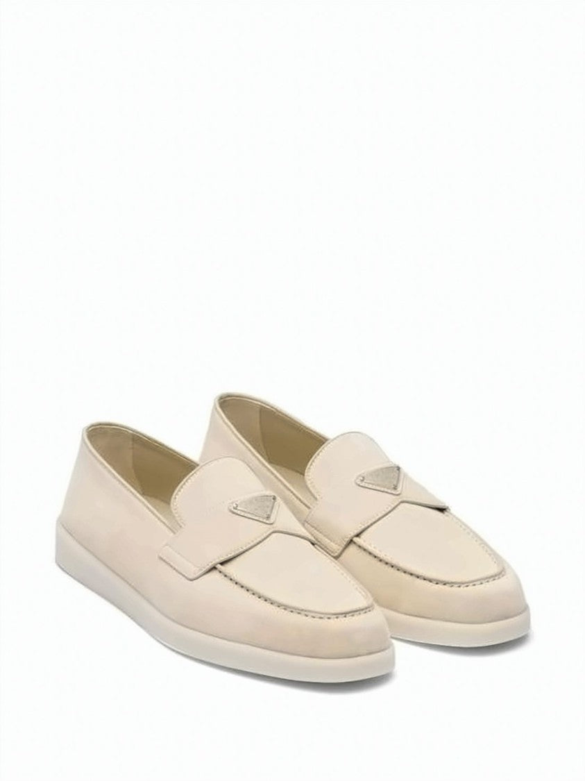 Prada Suede Loafers With Triangular Logo Detail