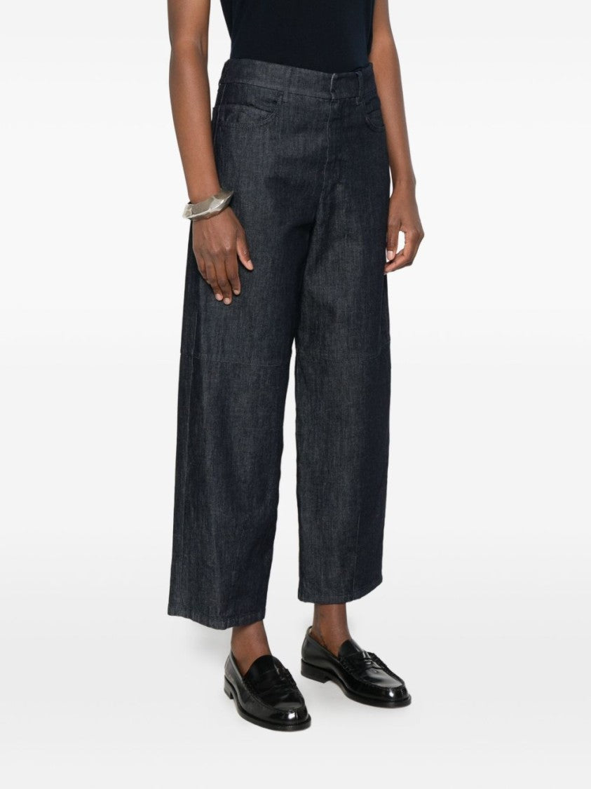 Max Mara Wide-Leg Dark Indigo Denim Jeans