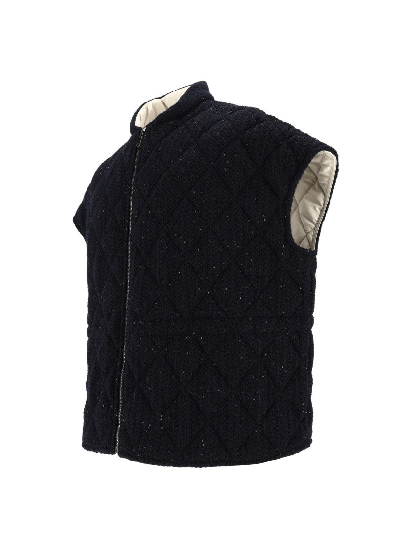 Fabiana Filippi Night Blue Sequined Quilted Cape