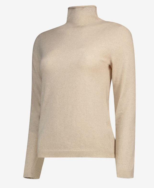 Paolo Fiorillo Capri Ribbed Mock Neck Cashmere-Wool Sweater