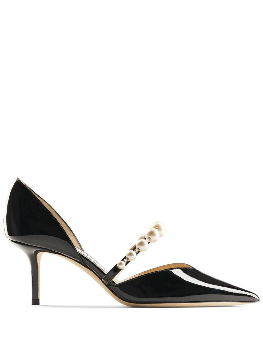 Jimmy Choo Pointed Toe Pumps With Faux-Pearl Embellishment