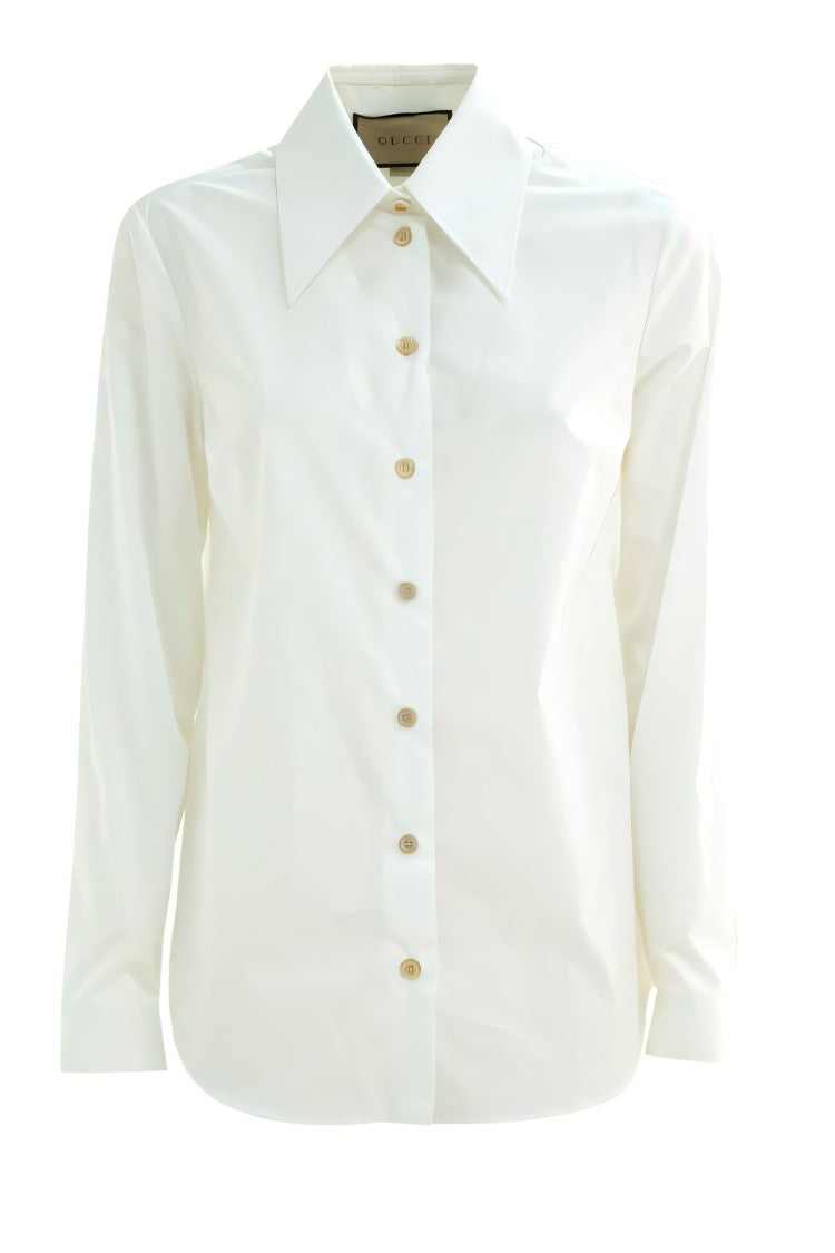 Gucci White Tailored Shirt With Pointed Collar