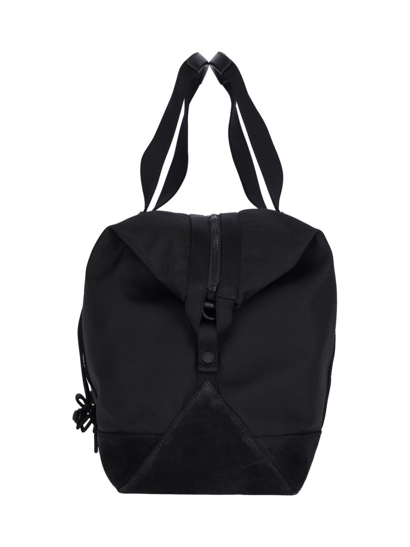 Moncler Black Water-Repellent Duffel Bag With Leather Accents