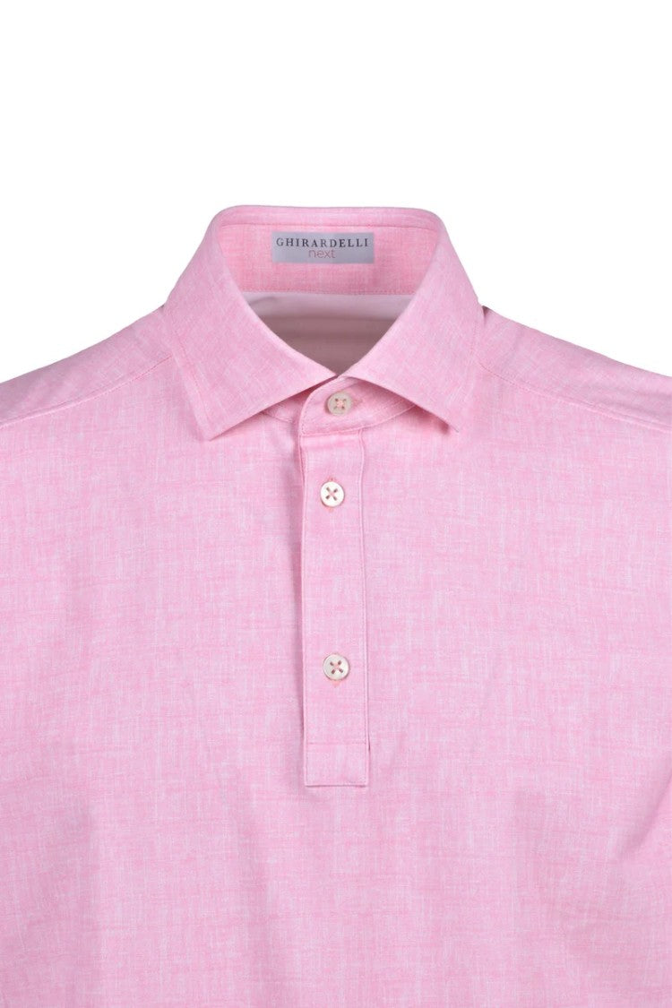 Ghirardelli Next Pink Polyamide Elastane Men's Next Technical Polo