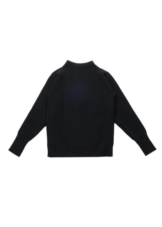 Andersen-Andersen Relaxed Fit Black Wool Sweater With Crew Neckline