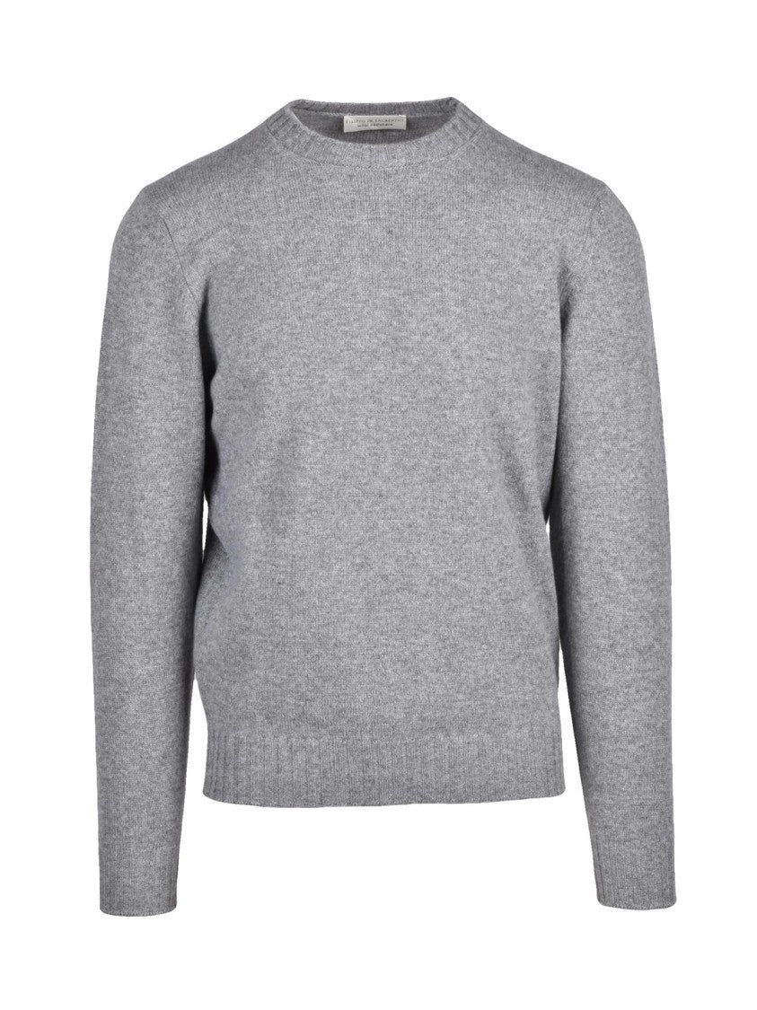 Filippo De Laurentiis Crew Neck Wool And Cashmere Sweater With Fine Knit Texture