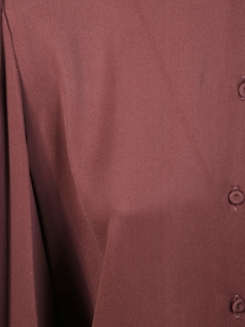Max Mara High Neck Tie Detail Blouse With Buttoned Cuffs