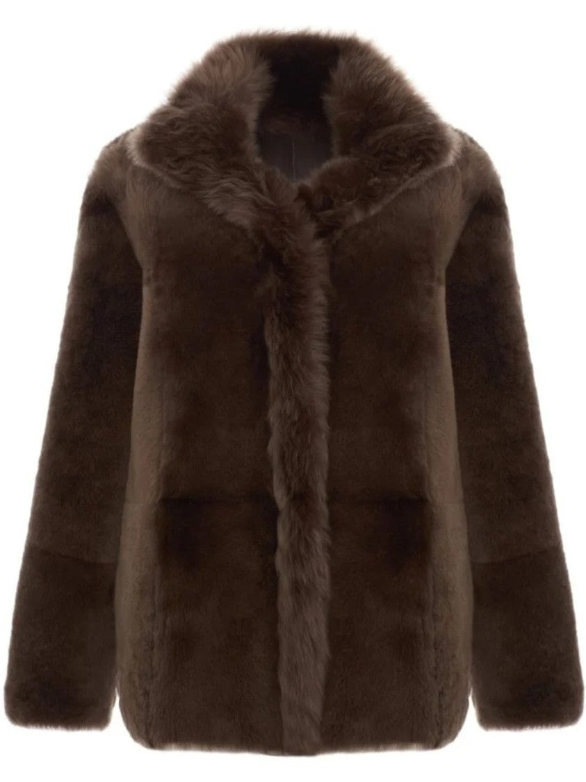 Bigardini Shearling Jacket With Plush Texture And Wide Collar