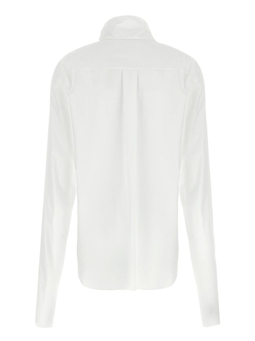 Alberta Ferretti White Poplin Shirt With Lavallière Collar