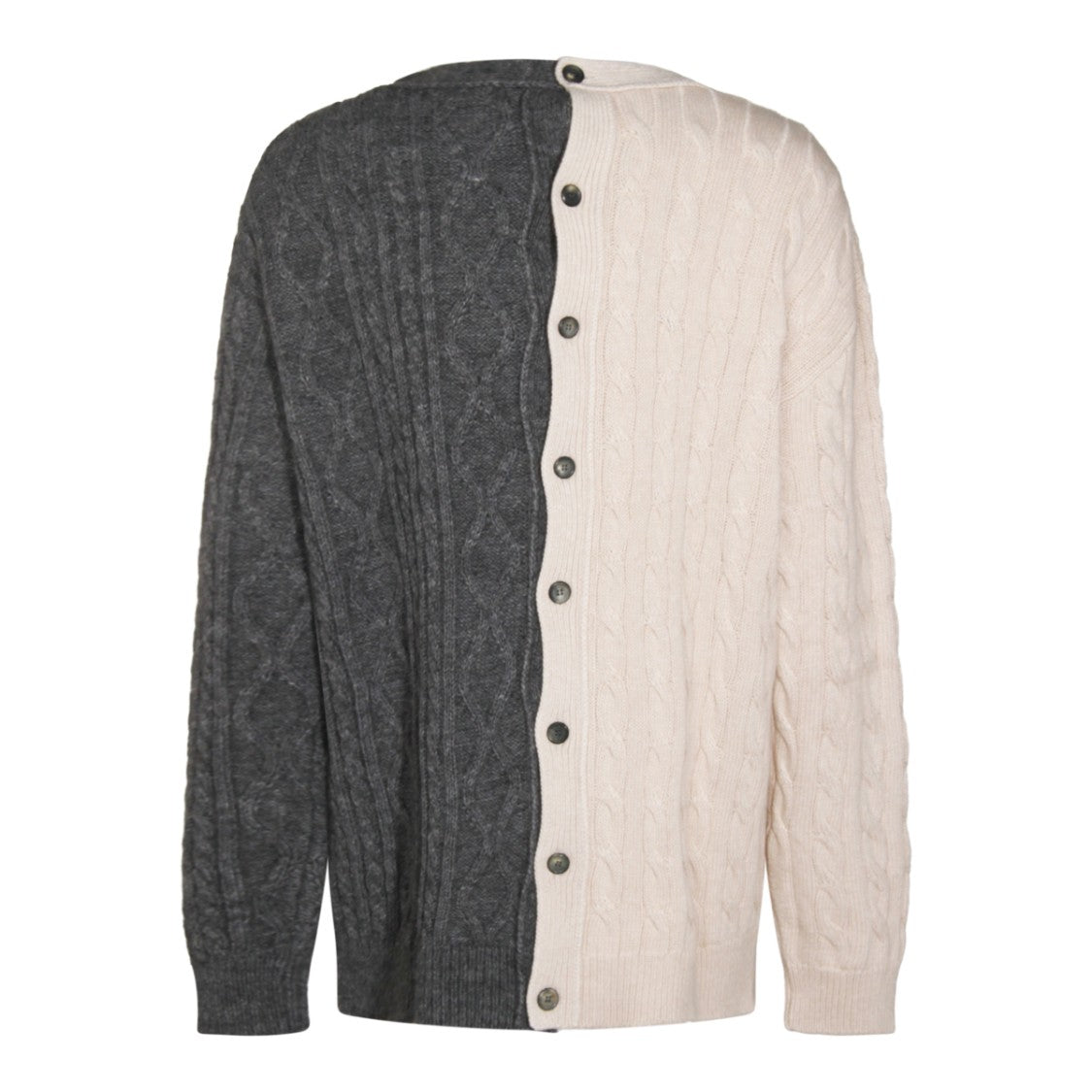 Moschino Two-Tone Wool Blend Cardigan