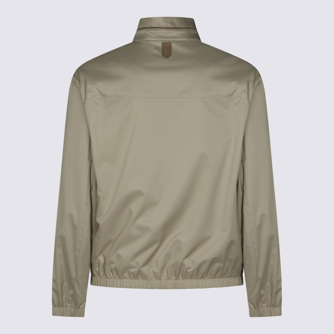 Canali Minimalist High Collar Jacket With Front Zipper And Smooth Finish