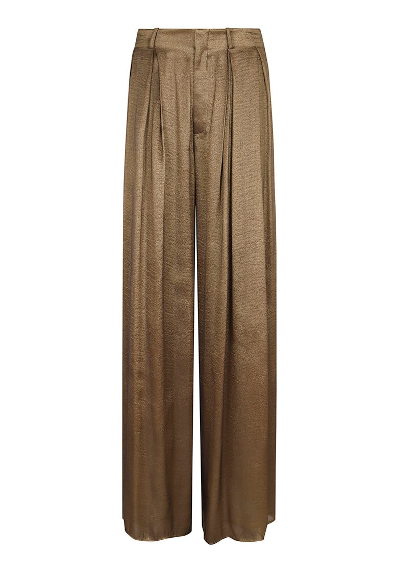Polo Ralph Lauren Iridescent Light Lame Pleated High-Waisted Wide-Leg Trousers