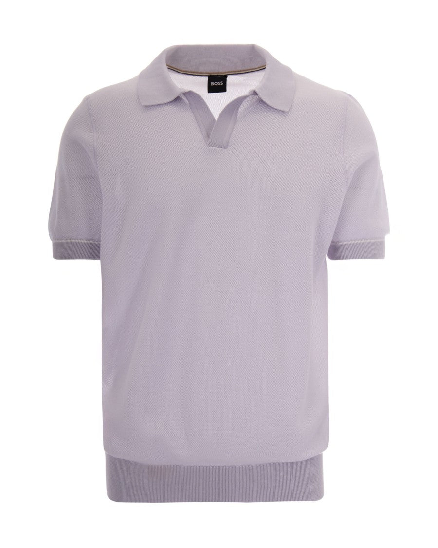 Boss Short-Sleeve Polo Shirt With Classic Collar And Horizontal Stripe