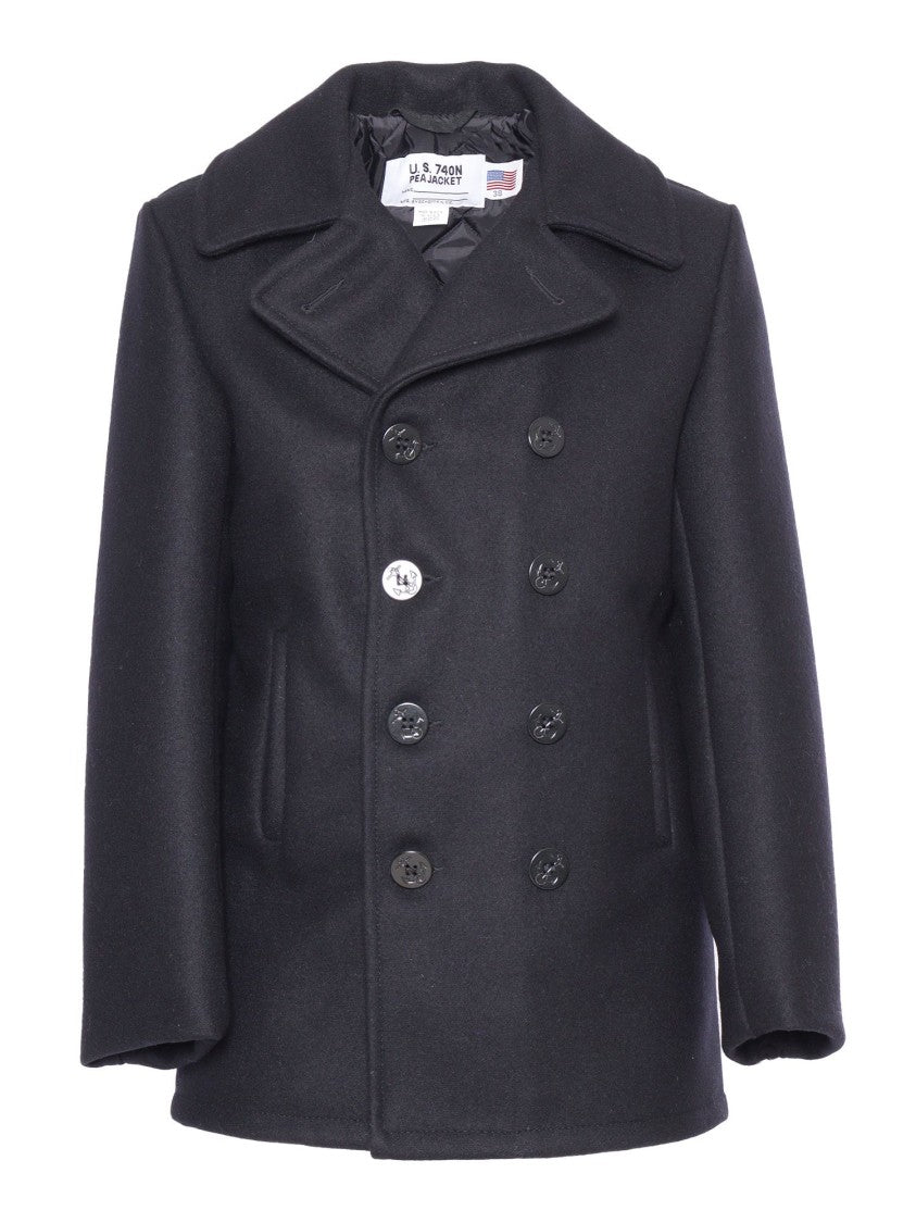Schott Nyc Double-Breasted Wool Jacket