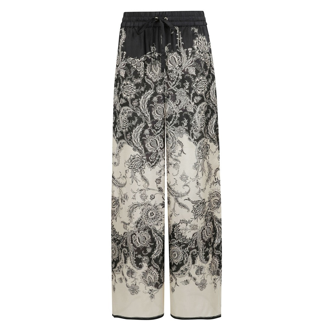 Zimmermann Floral Patterned Drawstring Waist Pants In Habotai Silk
