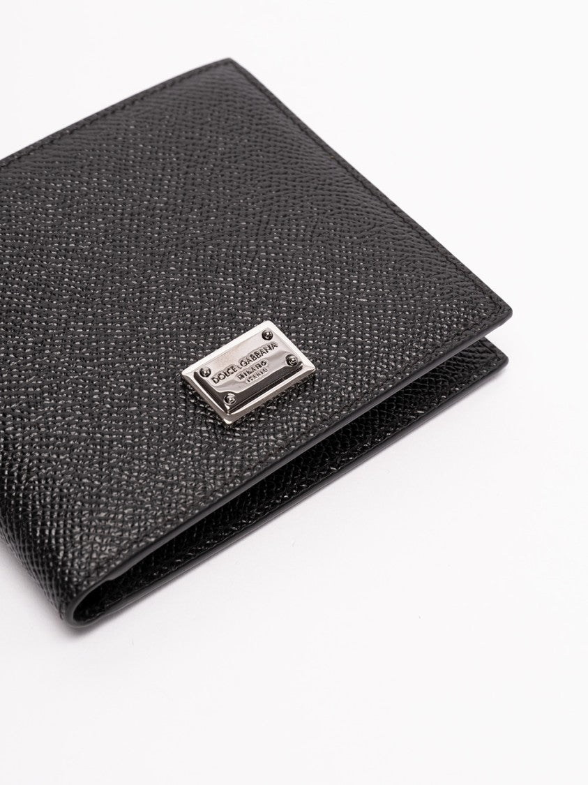 Dolce & Gabbana Bi-Fold Wallet In Textured Calf Leather