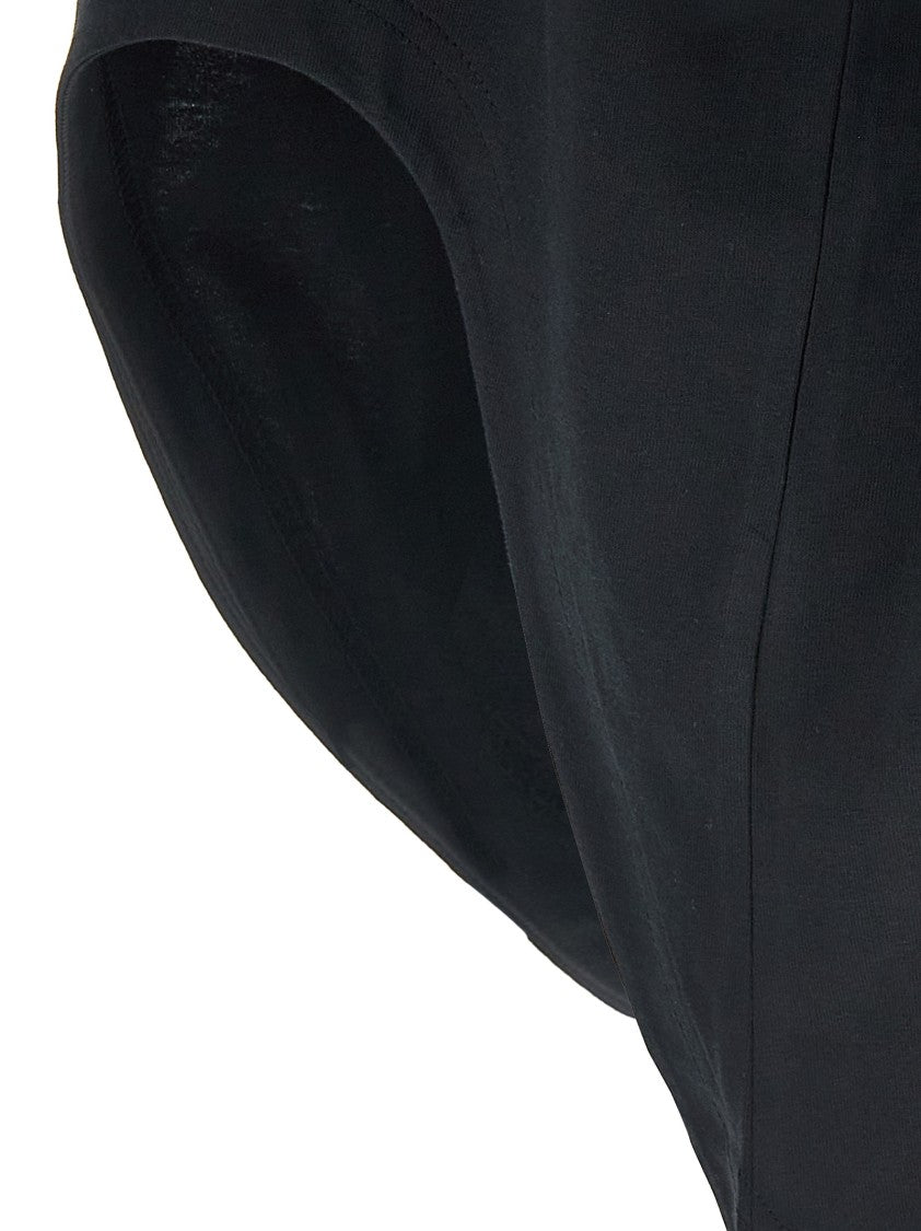 The Attico Penteado Front Split T-Shirt With Embroidered Logo