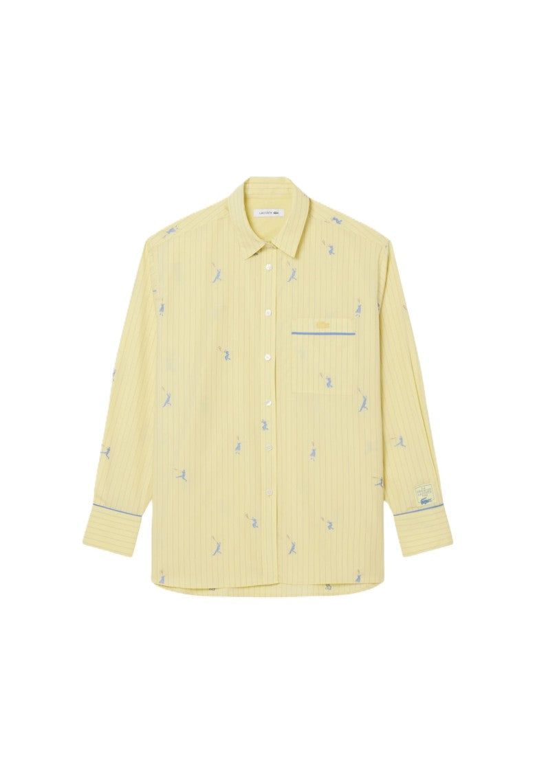Lacoste Yellow Monogram Jacquard Oversized Shirt