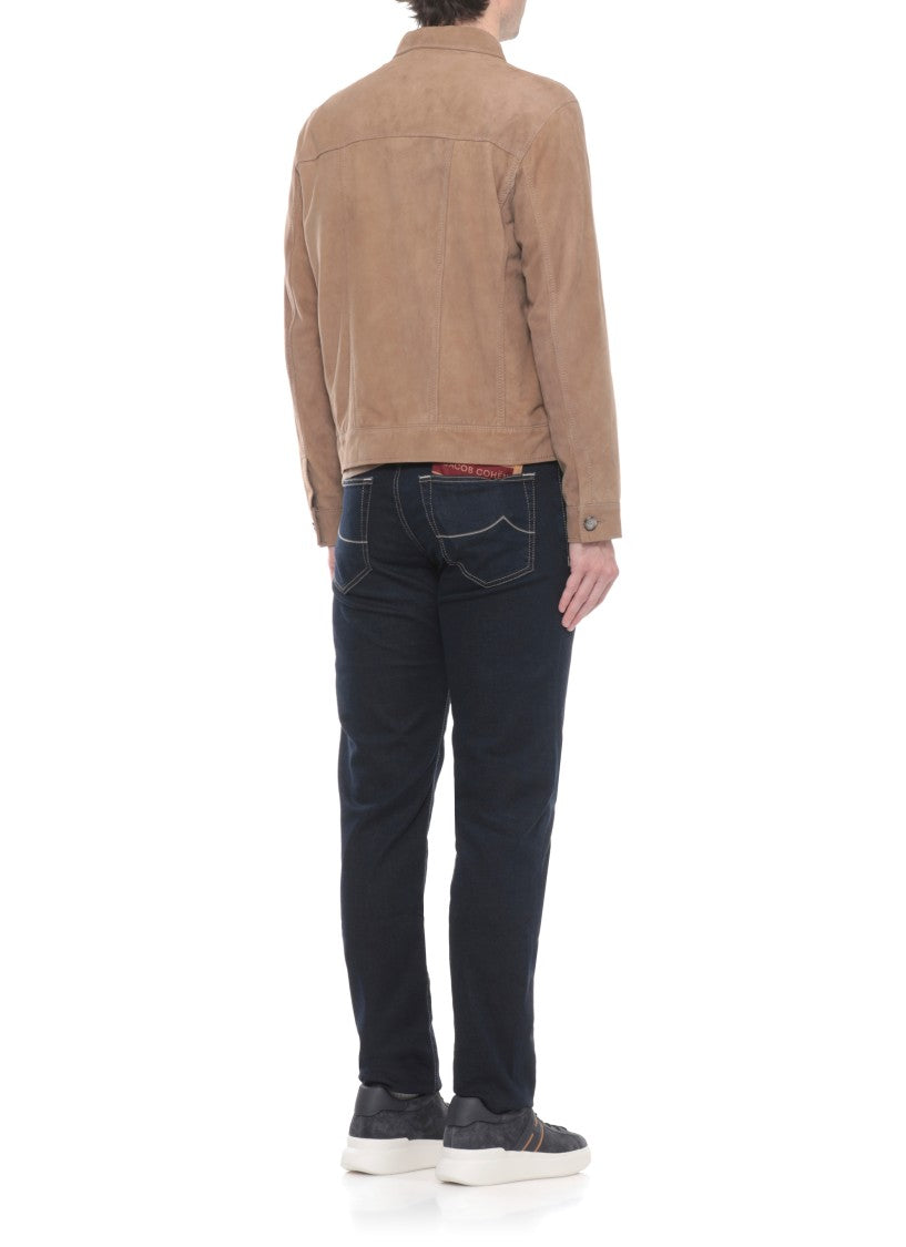 The Jack Leathers Beige Bayonne Suede Leather Jacket