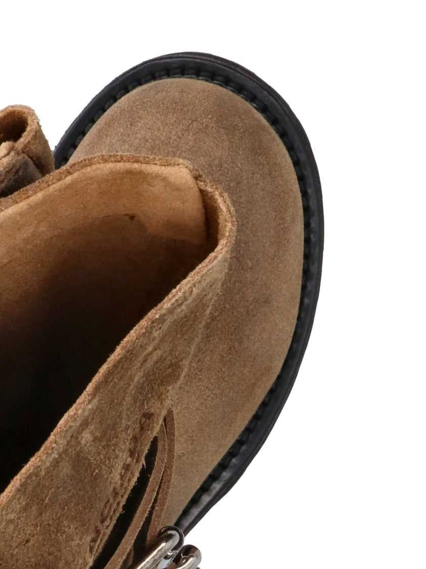 Balenciaga Venom Mid-Calf Adjustable Strap Suede Boots