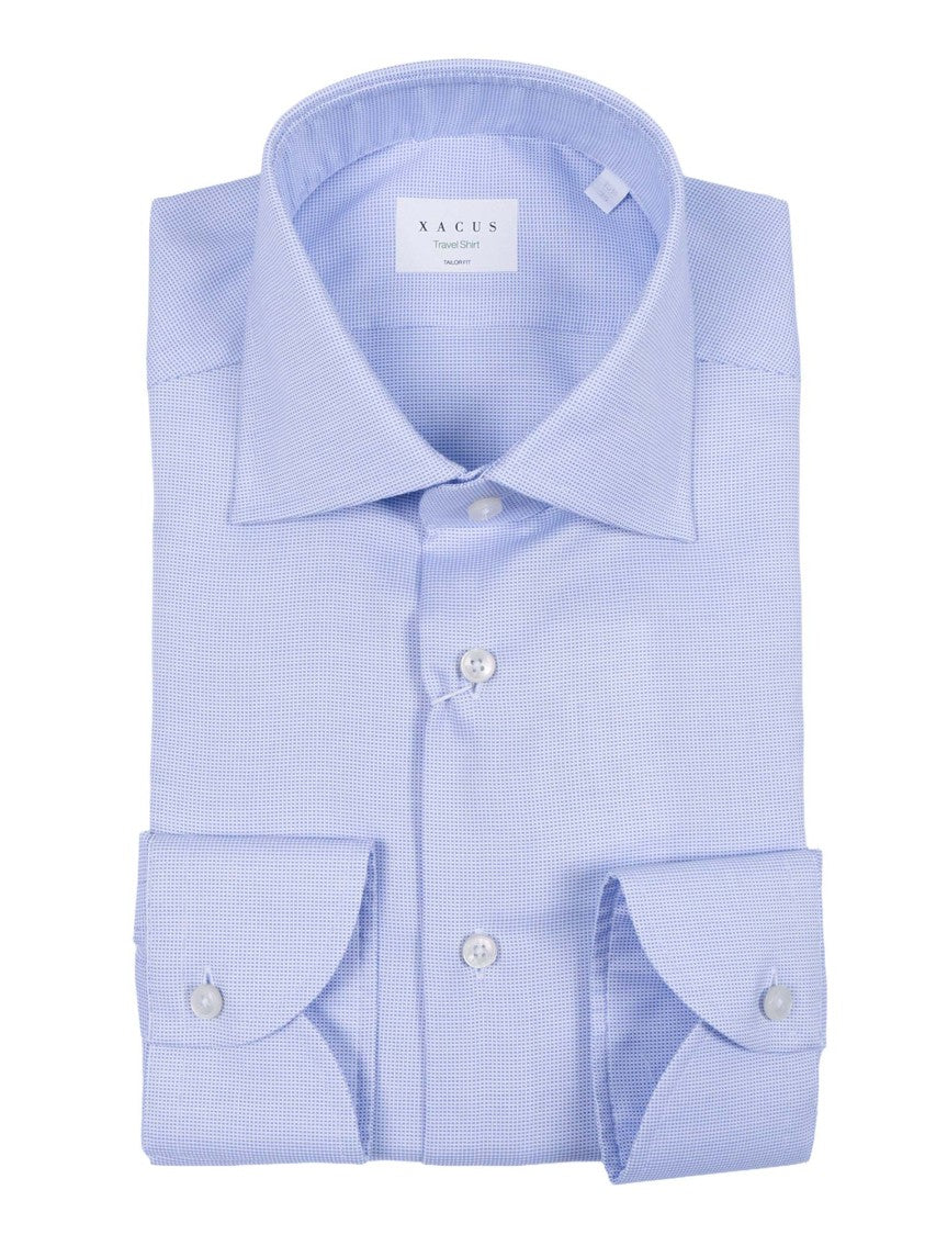 Xacus Light Blue Micro Check Shirt
