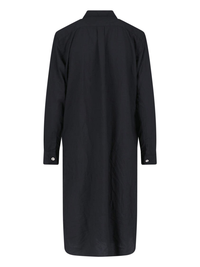 Comme Des Garçons Black Textured Panel Midi Dress