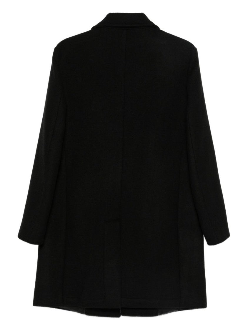 Daniele Alessandrini Tailored Black Coat With Classic Collar