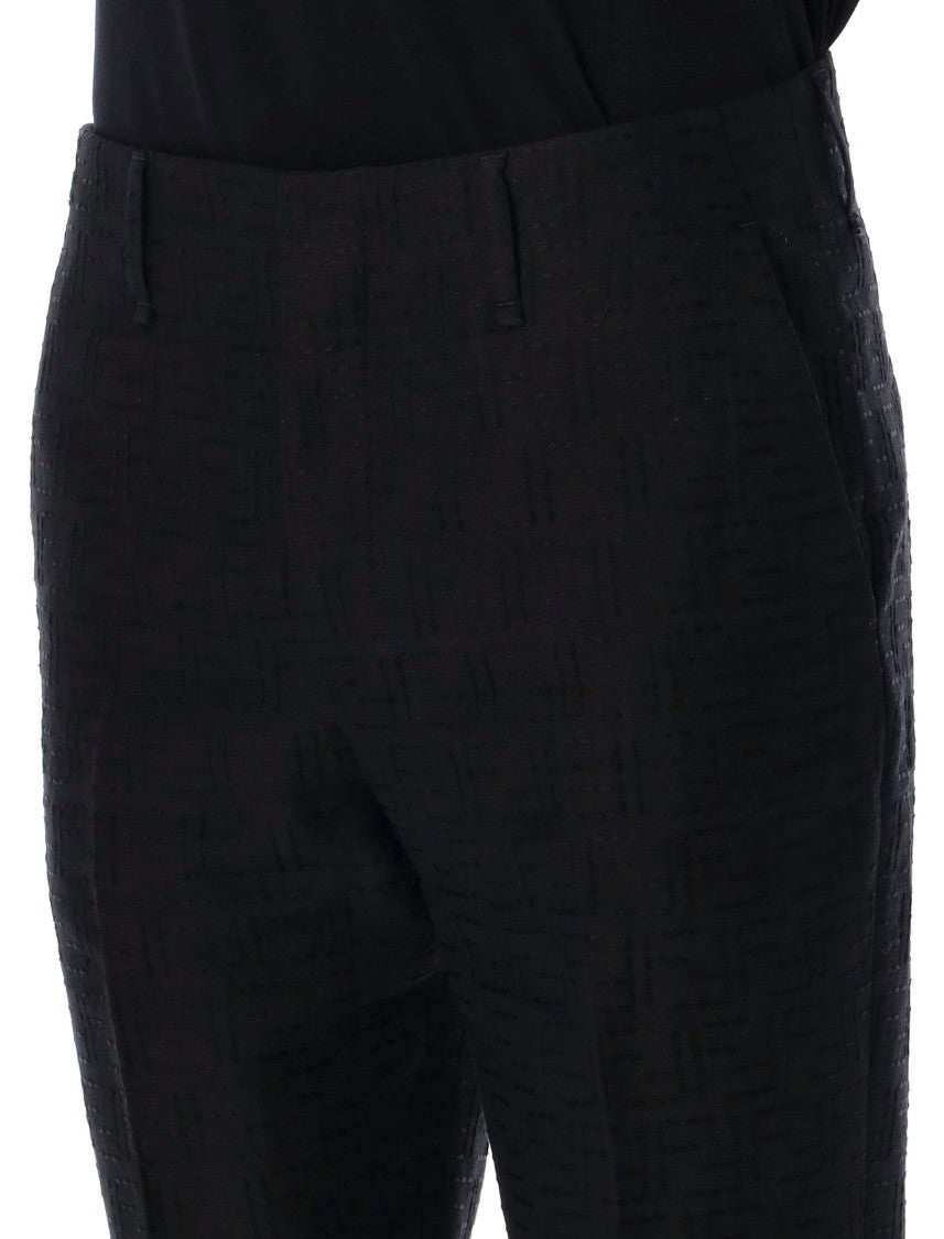 Fendi Ff Jacquard Trousers With Straight Fit