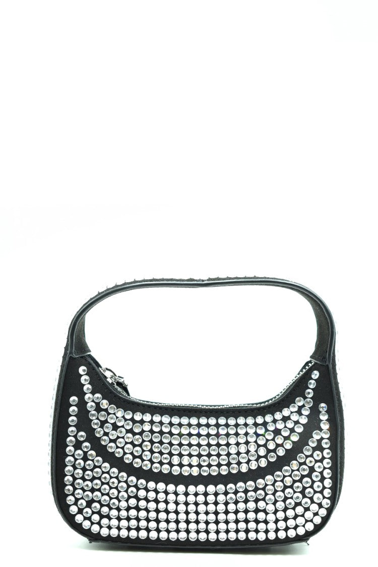 Chiara Ferragni Compact Structured Shoulder Bag Silver Studs