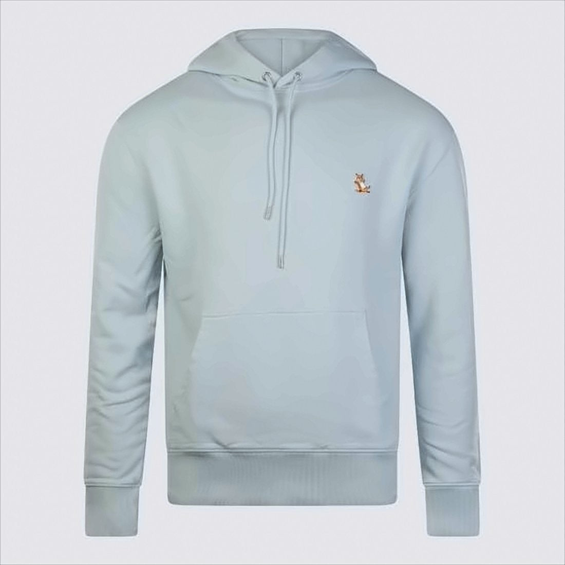Maison Kitsuné Relaxed Fit Blue Cotton Hoodie With Embroidered Fox Logo