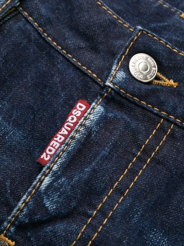Dsquared2 Logo Tape Cropped Denim Jeans