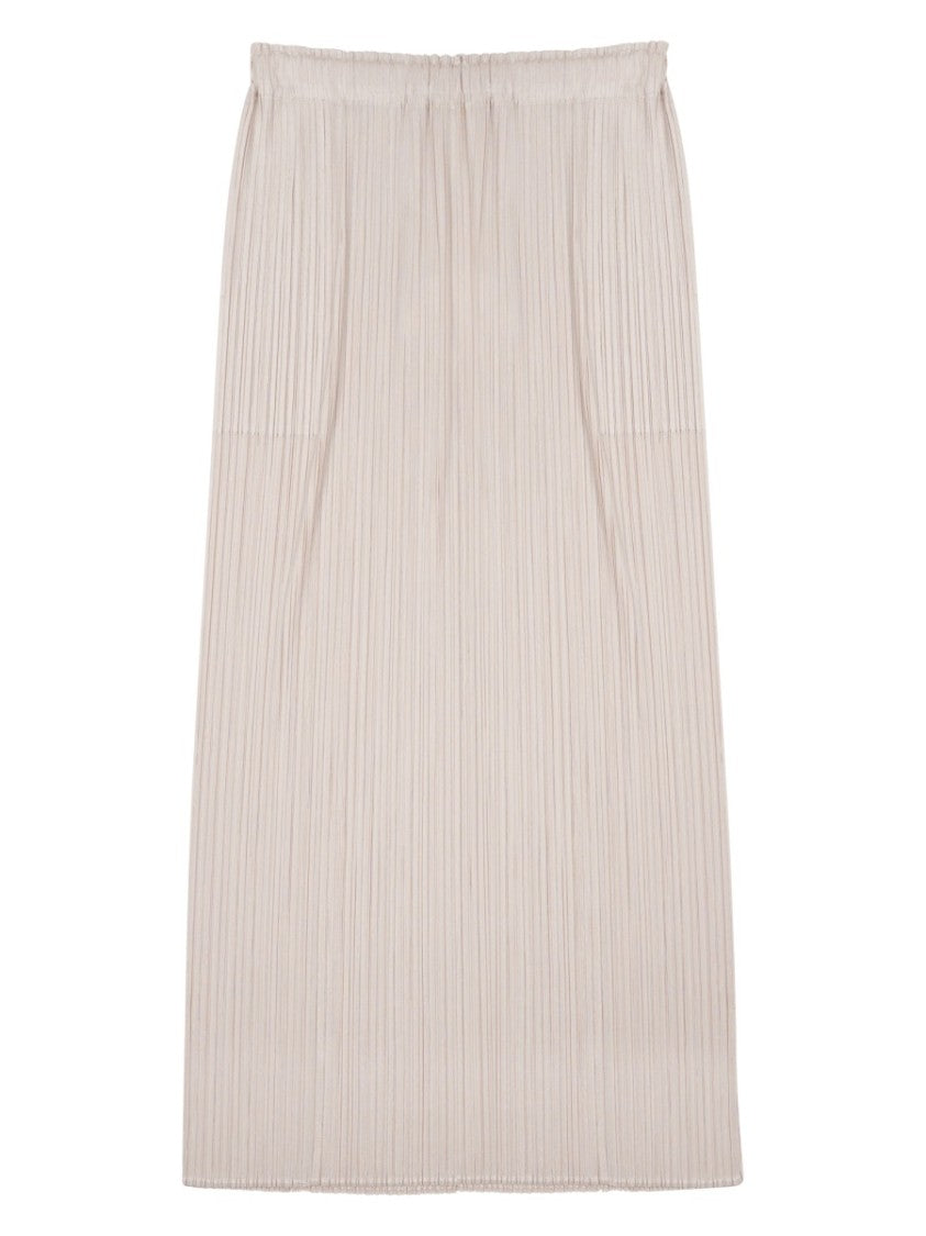 Pleats Please Issey Miyake Midi-Length Pleated Skirt With Elastic Waistband