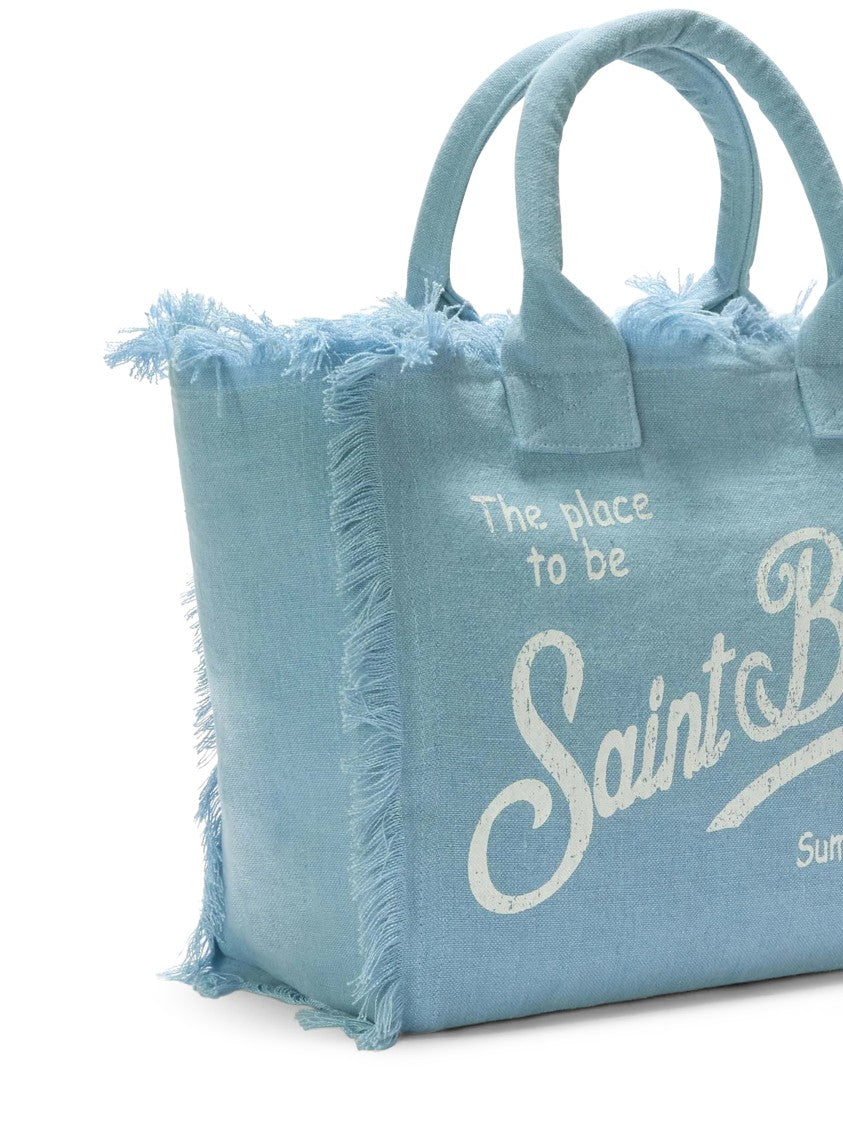 Mc2 Saint Barth Frayed Edges Linen Shoulder Bag