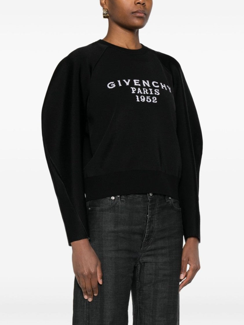 Givenchy Cropped Black Sweater With Logo