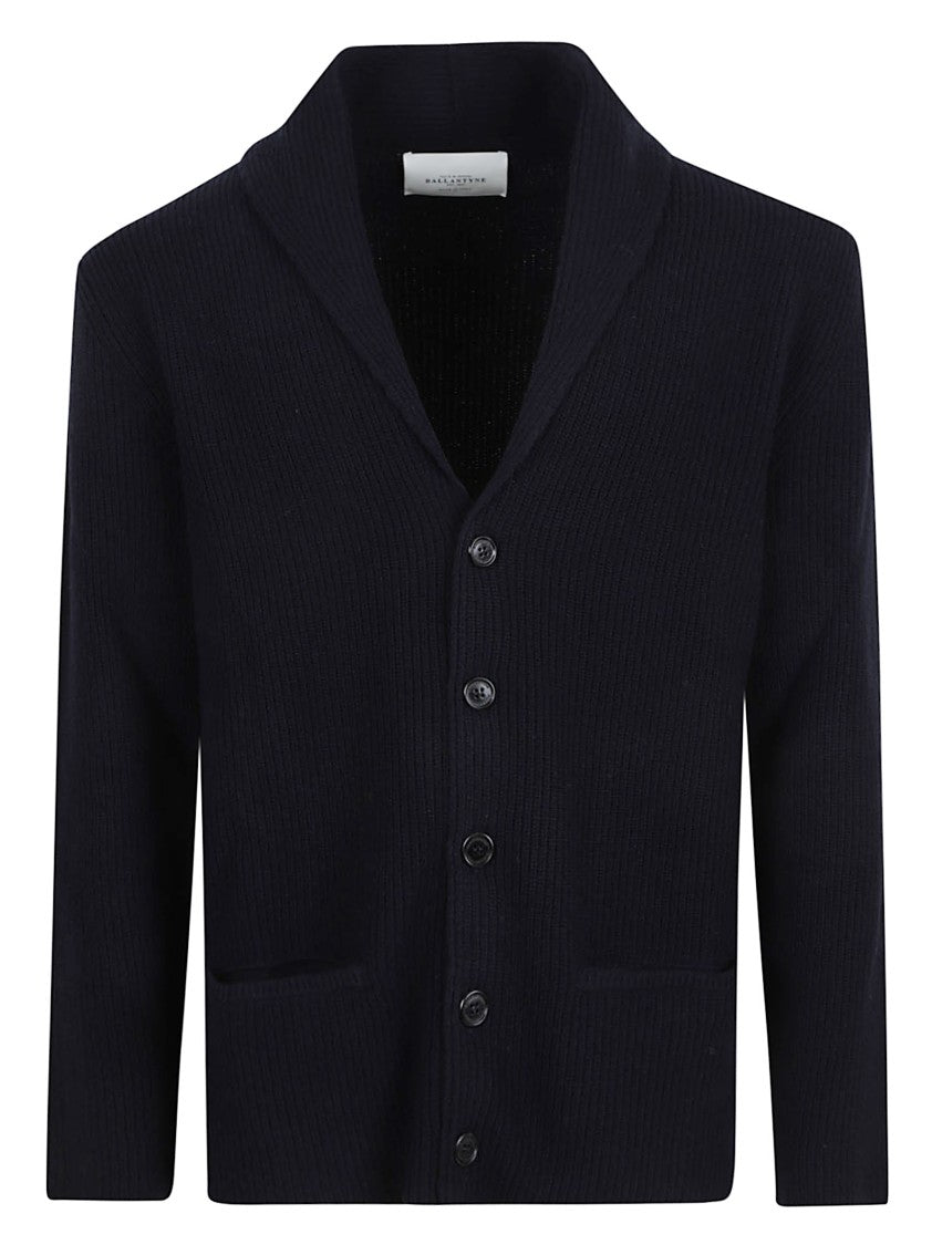Ballantyne Shawl Collar Cardigan With Fisherman Rib Texture