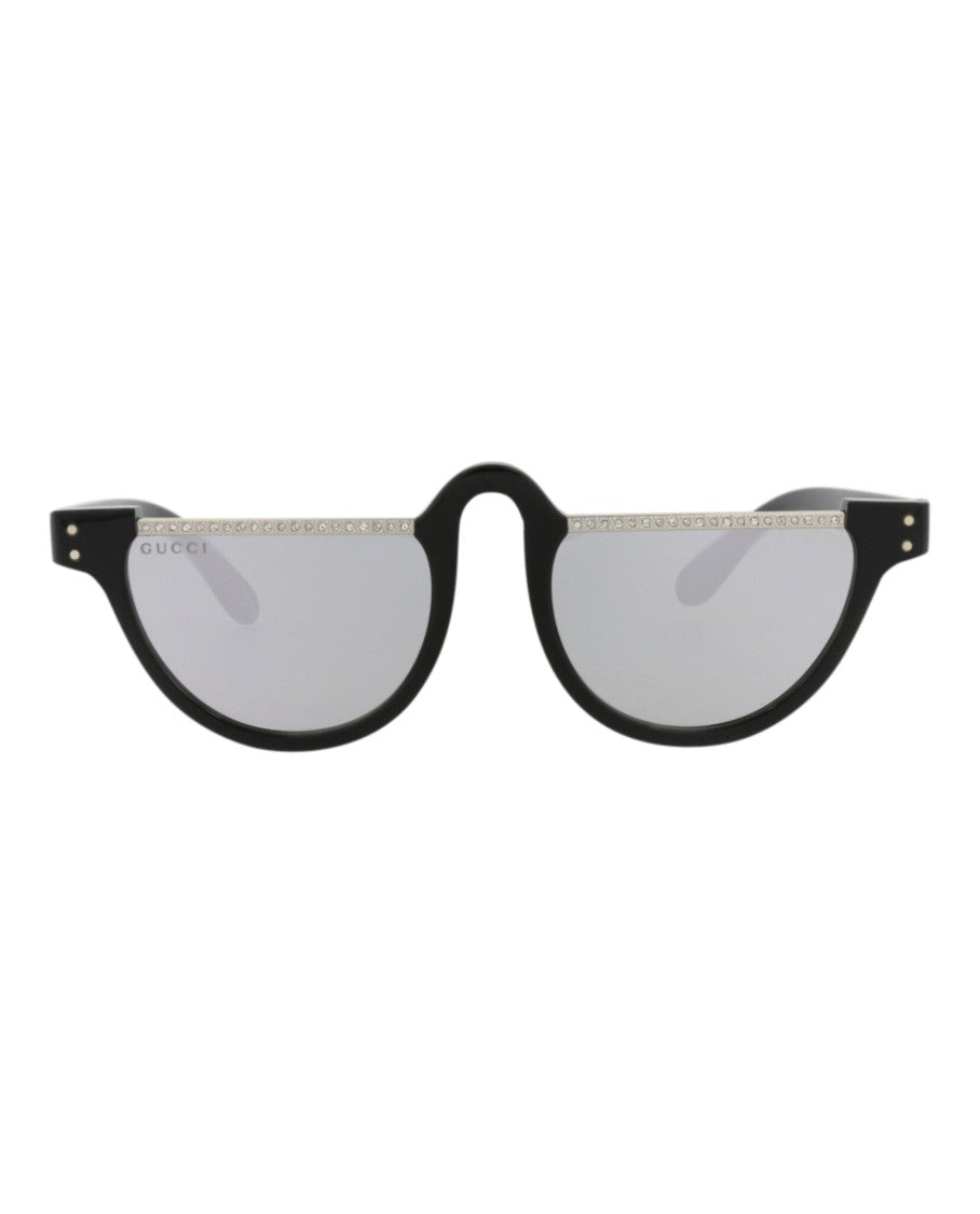 Gucci Round-Frame Acetate Sunglasses With Saddle Nose Bridge
