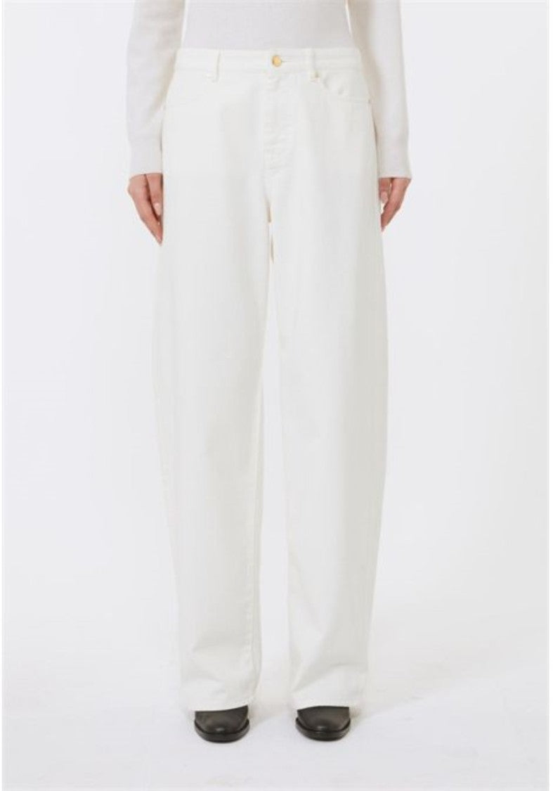 Max Mara Wide-Leg White Pants With High Waist