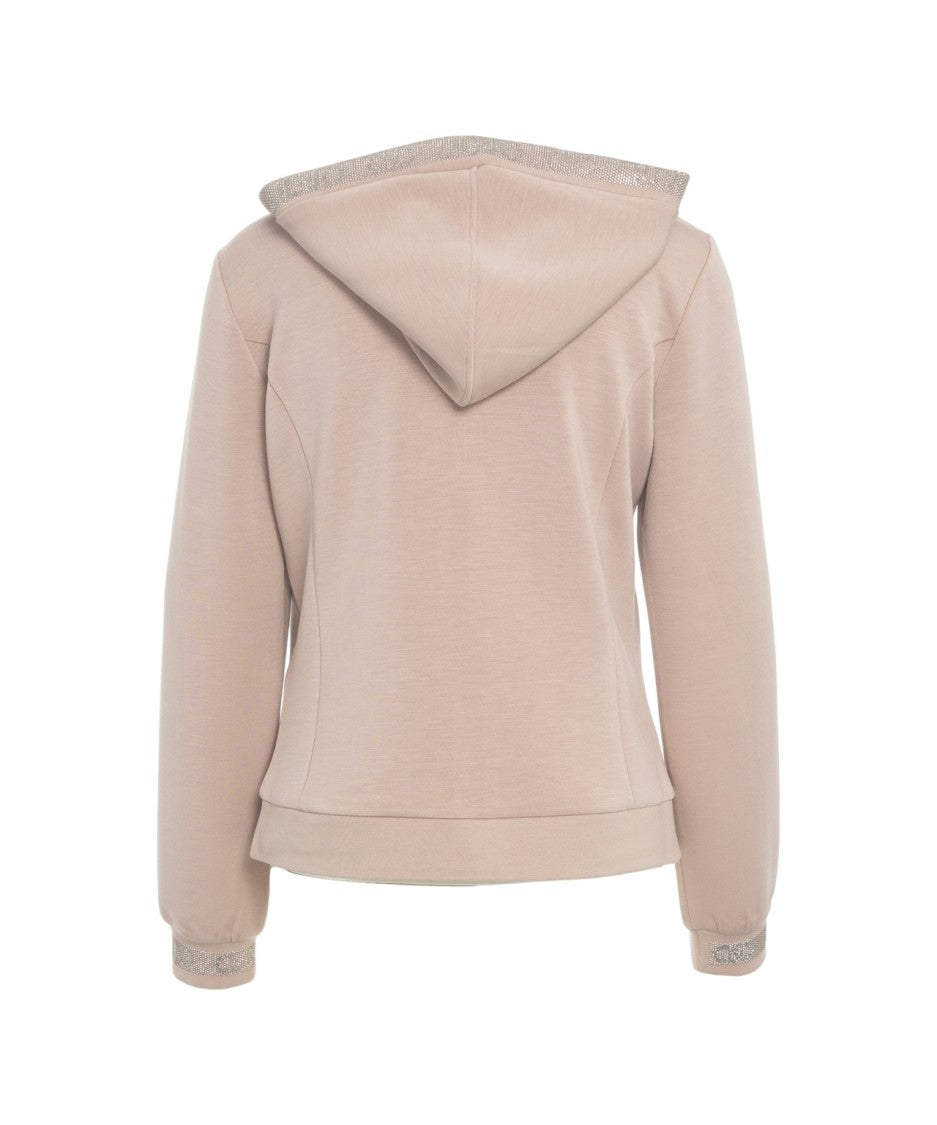 Liu Jo Hooded Sweatshirt With Rhinestones