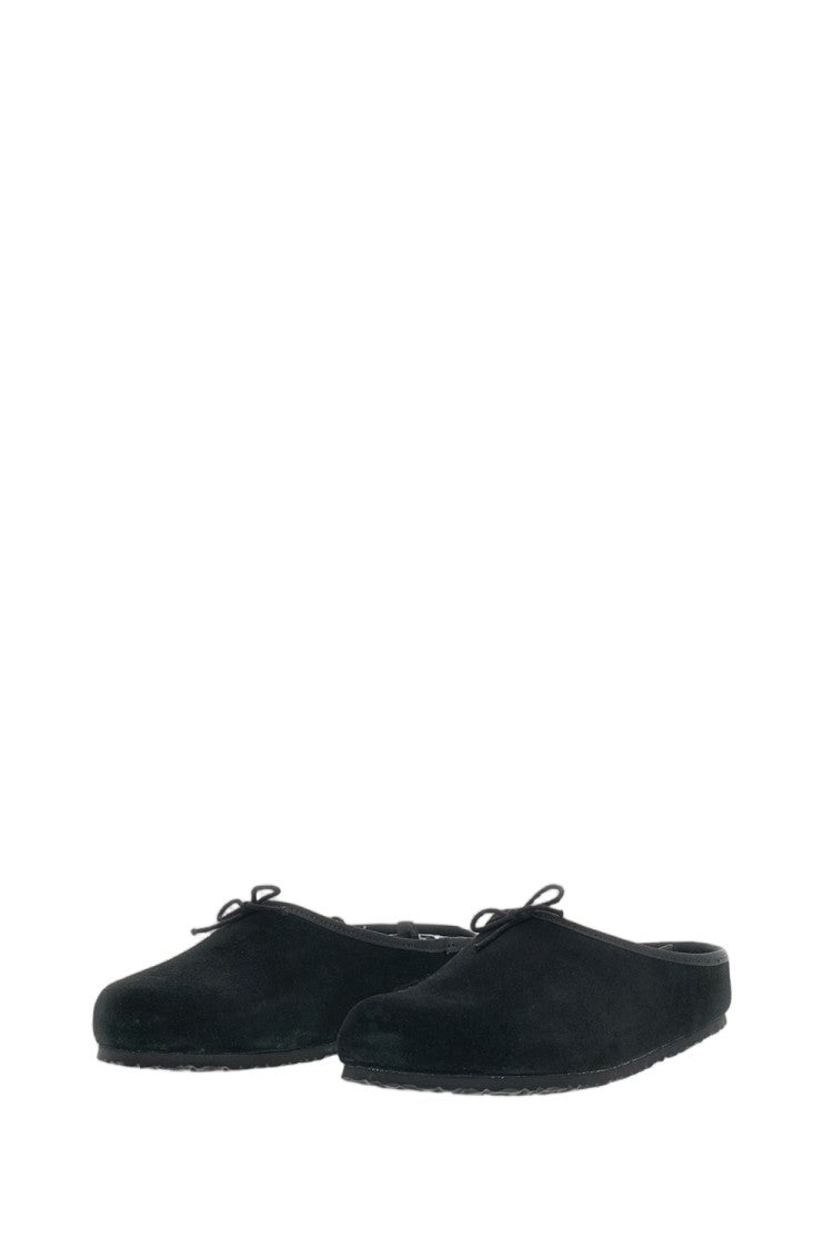 Birkenstock Opera Mule With Gingham Print Cork Footbed And Bow Detail