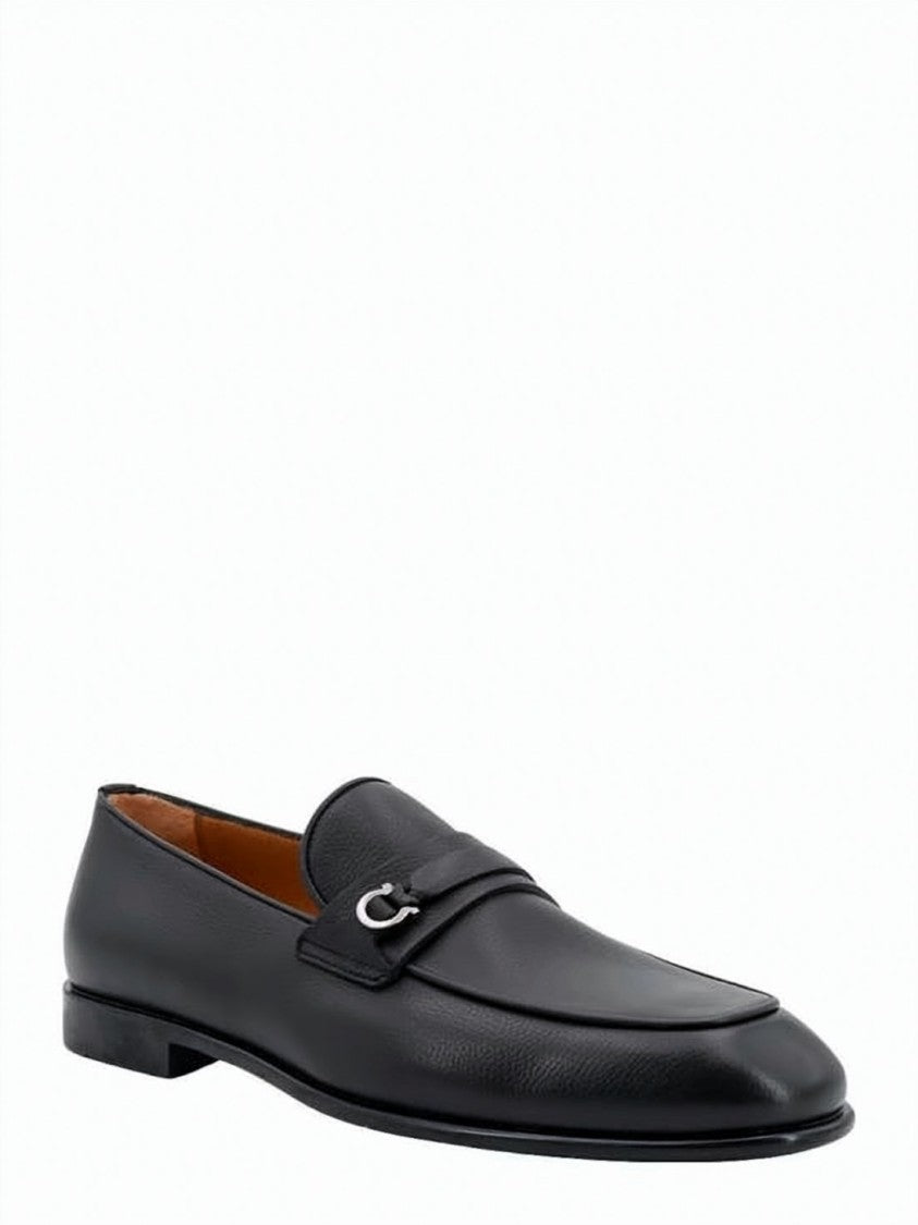 Salvatore Ferragamo Black Calf Leather Loafers