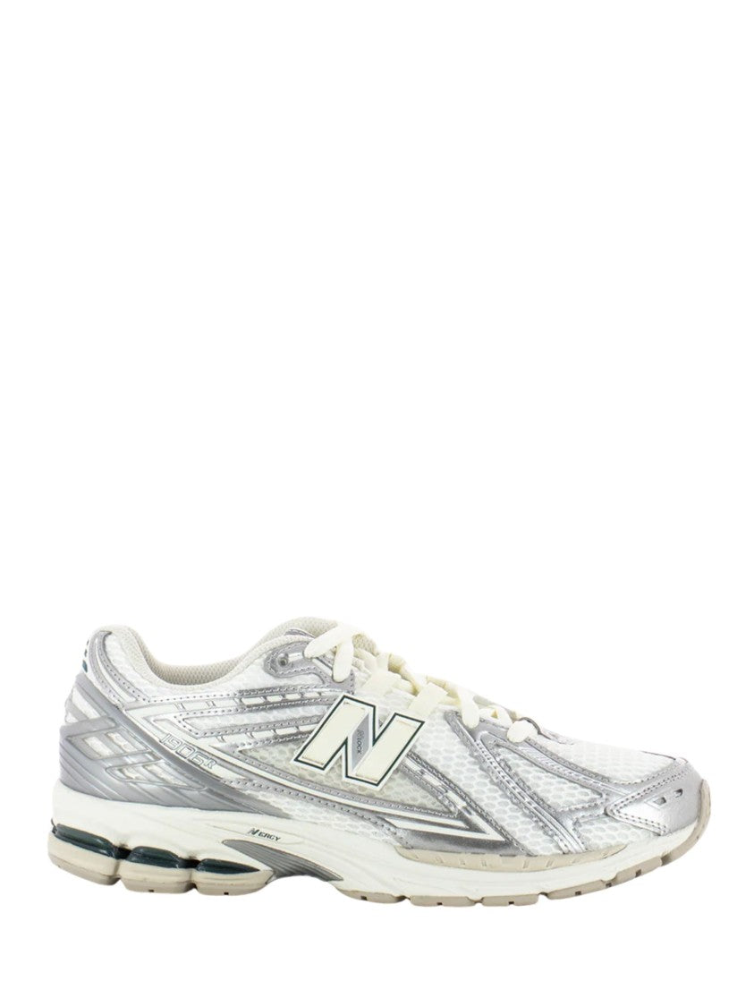 New Balance Grey Mesh Upper Metallic Sneakers