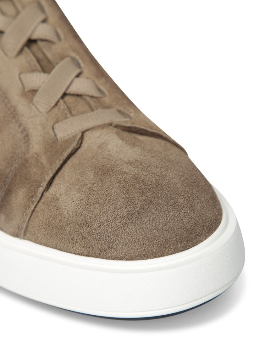 Officine Creative Brown Suede Sneakers With Design