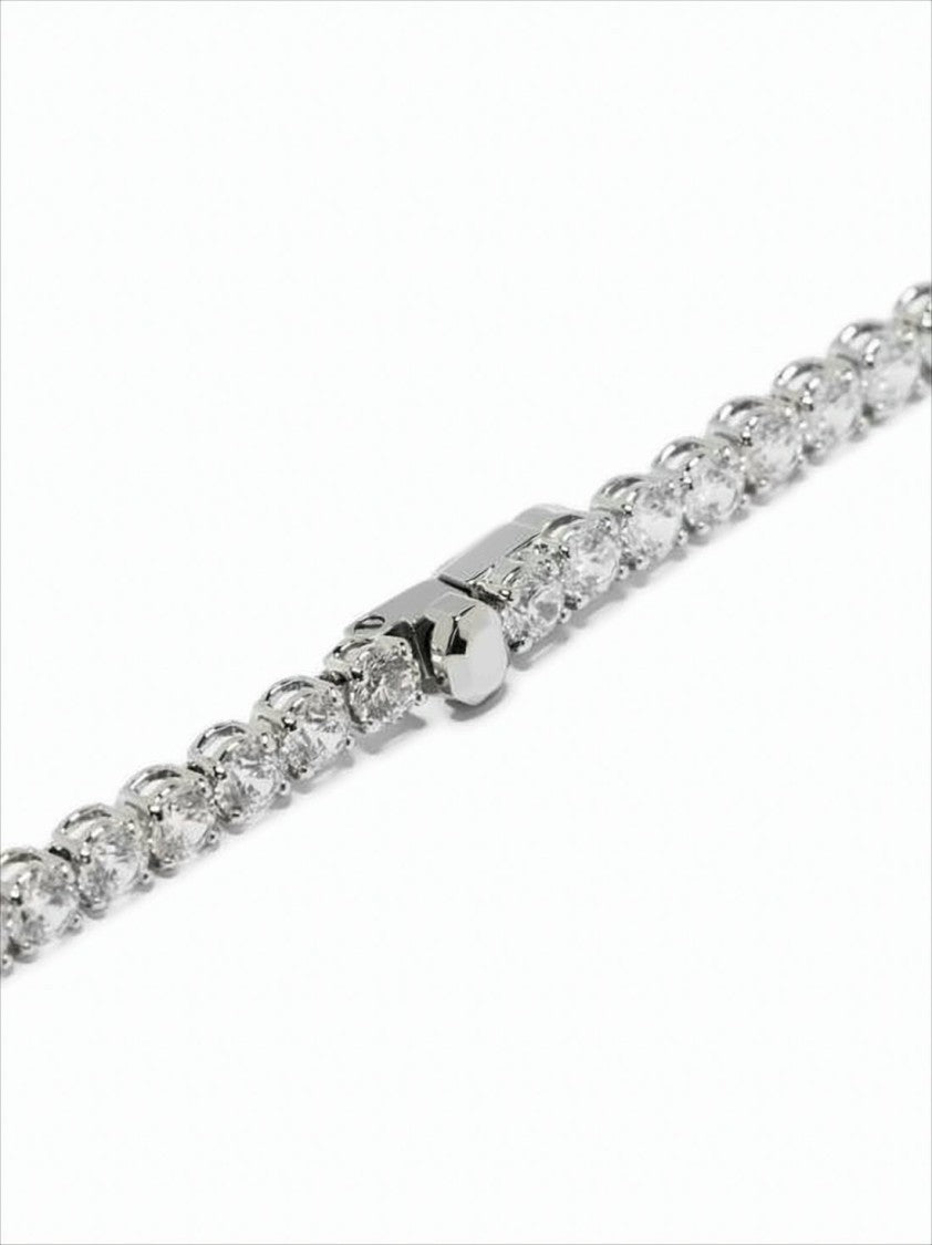 Swarovski Sparkling Silver Necklace With Refined Crystal Design