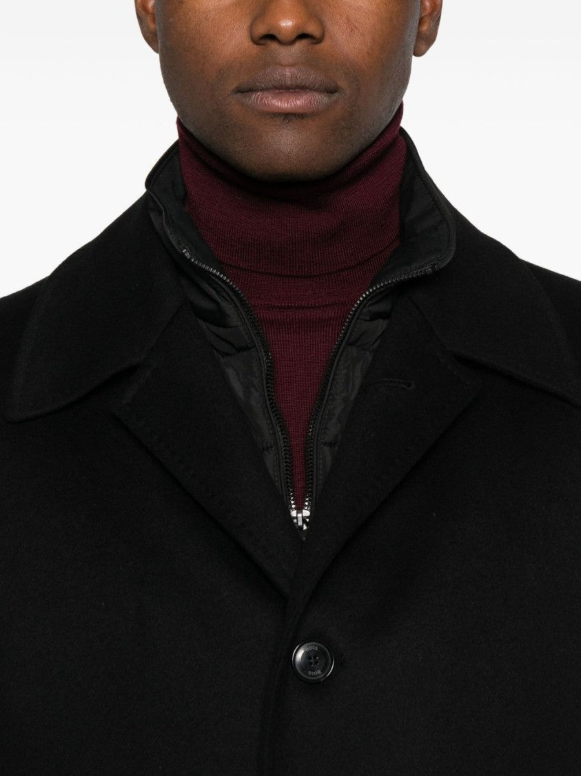 Boss Mid-Length Wool-Cashmere Blend Coat