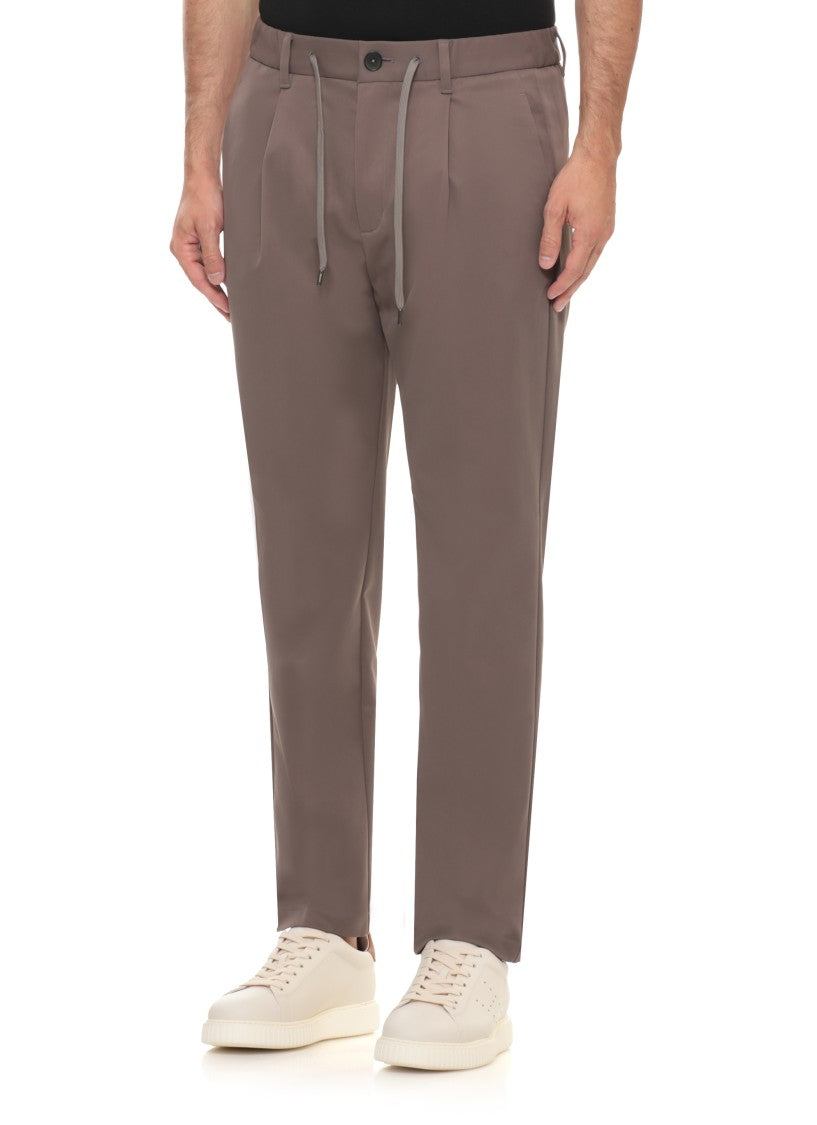 Herno Brown Relaxed Drawstring Straight-Leg Pants